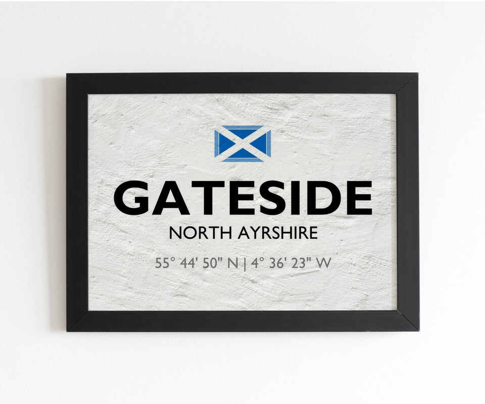 A3 PRINT Gateside, North Ayrshire, Scotland Lat/Long NS3653 eBay