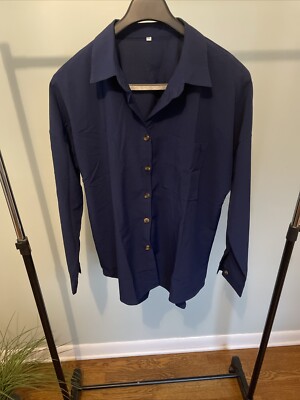 Dressy Blue Blouse 2XL