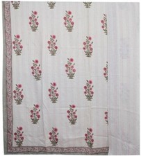 Indian Hand Block King Size Cotton Kantha Quilt Handmade Blanket Bedspread Throw