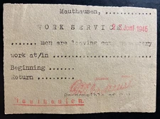 1945 Germany Mauthausen Concentration KZ Work Camp Post War Sheet