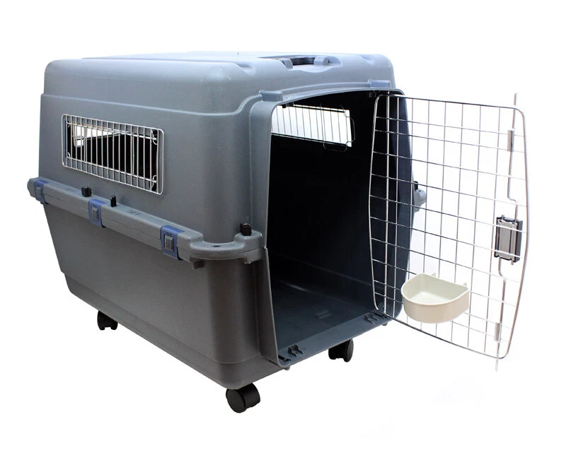 XL Stabile Hunde Transportbox Transportbox 100.0 x 67.0 x 75.0 cm Hunde Box Grau - Bild 2 von 4