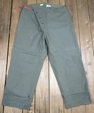 Vintage 1950s US Army OD Firemens Trousers Bunking Firefighter Pants Military 42