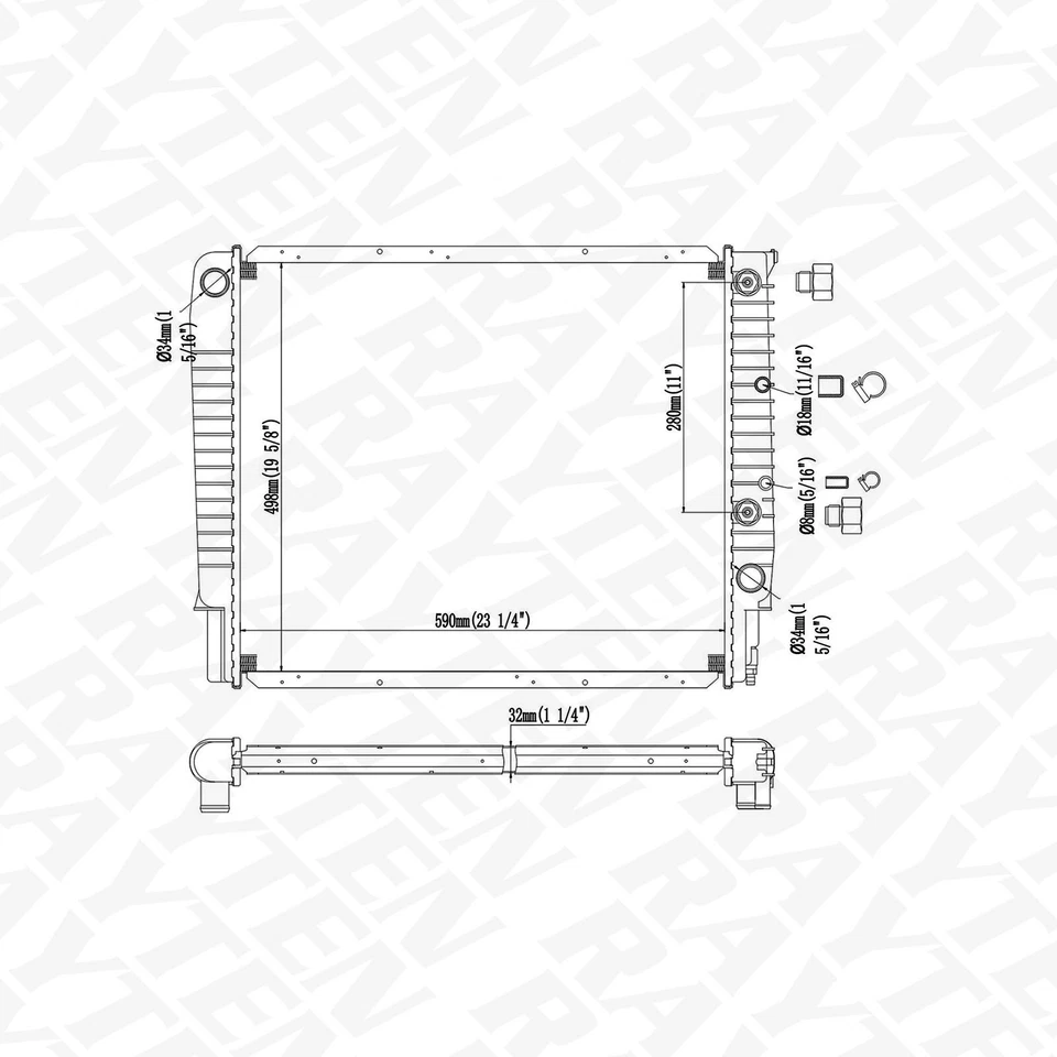 CU1738 Radiator for Volvo 960 1992-1997 S90 V90 1997-1998 AT 32mm thick - Image 2 of 2