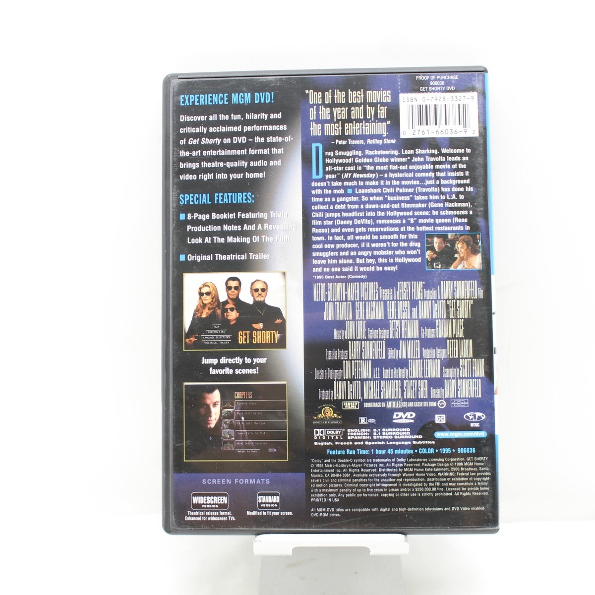 Get Shorty (DVD, 2009, Standard and Letterbox) W/ Booklet Get Shorty (DVD, 2009, Standard and Letterbox) W/ Booklet