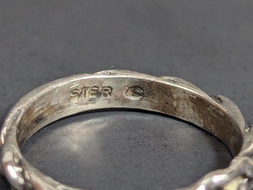 Vintage Sterling Silber geflochtener Ring Größe 5 signiert Ster C - Bild 16 von 21