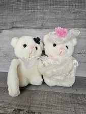 Vtg Bride Groom Teddy Bear Plush Stuffed Animal Prestige Toy 1985 9  Couple