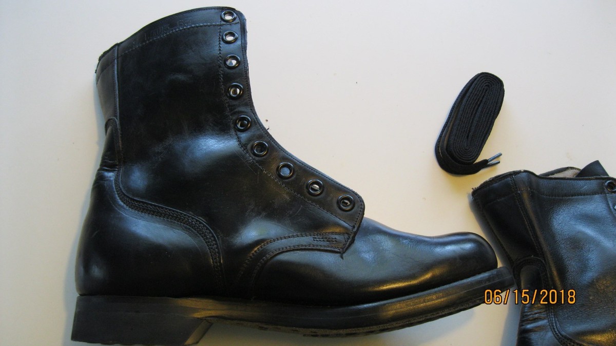 US Vietnam M1962 Black Leather McNamara Boots 9 Wide Dated