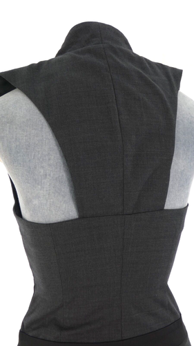 Malloni Jumpsuit Grey Wool Unusual Wide Leg Designer Smart Evening Elegant UK 6 - Picture 8 of 12