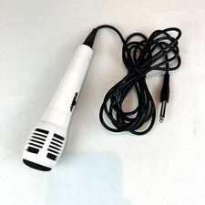 Hand Held Karaoke Microphone White with Male Input on 14 Foot Cable