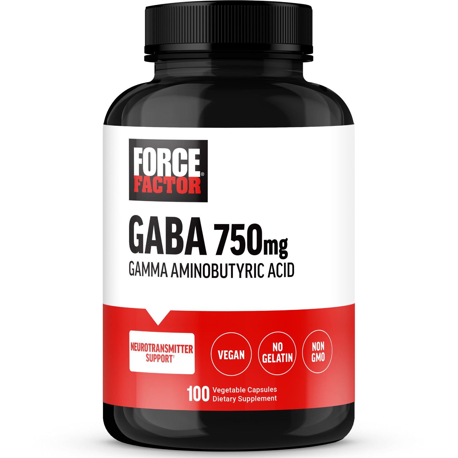 FORCE FACTOR GABA 750mg Capsules,  Support Calm, Relaxation, Sleep, & Focus
