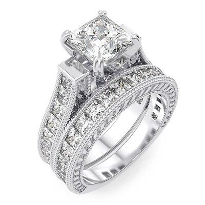 Details about   Wedding Engagement Bridal Promise Ring 1.00 Carat Princess Cut 925 Sterling Silv