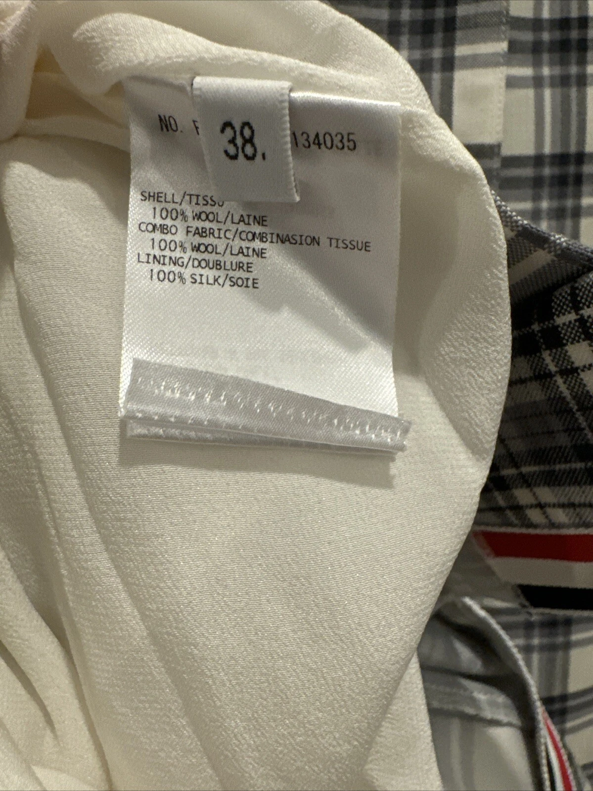 Abito a quadretti Thom Browne lunghezza pantaloni a pieghe taglia 38 lana