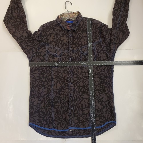 Georg Roth Los Angeles Shirt Mens Large Black Button Cotton Western Floral Sheer - Picture 18 of 21