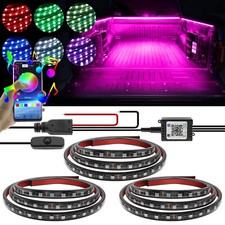 Kit de tira de luces LED escalón estribo plataforma carga camión RGB de 3 piezas para camioneta pickup