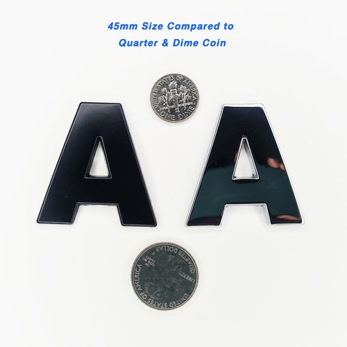 J&J Bro™ Metal Chrome Car Sticker Letter Alphabet Number Emblem 45MM