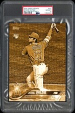 2018 TOPPS UPDATE US1 5X7 SHOHEI OHTANI RC GOLD VARIATION SSP #08/10 PSA 10 GEM!