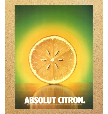 Absolut Citron Citrus Vodka Sweden Alcohol Magazine Print Ads Ephemera Art 1994