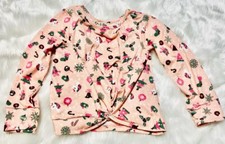 Ella Bow Girls' Long Sleeve Christmas Blouse