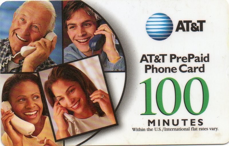 USA AT&T (ATT) Prepaid Advertising Phonecard Calling People 100 green ...