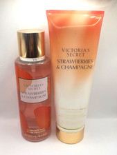 VICTORIA'S SECRET STRAWBERRIES  CHAMPAGNE BODY MIST  LOTION 8.4 OZ  8 OZ