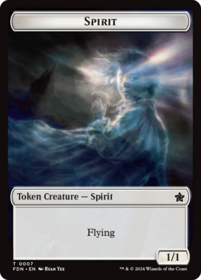 x1 Spirit / Cat (7/1) FDN Foundations MTG DOUBLE SIDED TOKEN 1x