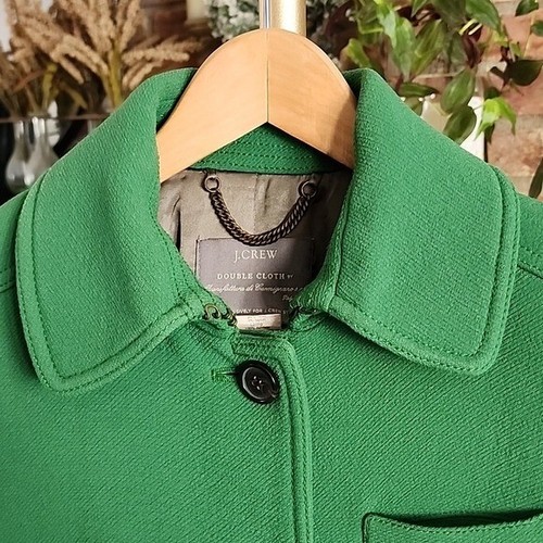 VNTG J. Crew Womens ItalianWool Thinsulate Lined Button Down Peacoat Green Sz XS - Picture 3 of 24