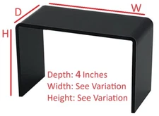 T'z Tagz Any 4-Inch-Deep Black Acrylic Riser Display StandS New 2 Pack Variation