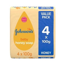 Johnson's Baby Honey Soap 100g 4 Pack   Ideal for Babies' Delicate Skin