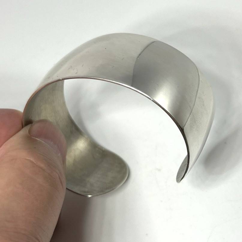 UPSCALE Solid Sterling Silver 925 CONCAVE CUFF 6.… - image 4