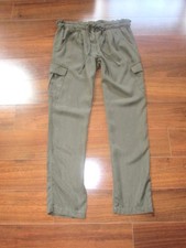 SANCTUARY  Size S  Army Green HIGH WAISTED Drawstring CARGO Tencel Pants c46
