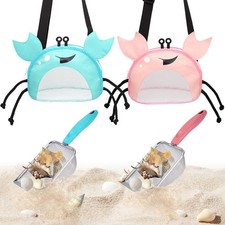 4PCS Beach Toy Mesh Shovel and Mesh Beach Bag Seashell Bag,for Sand Filter  ...