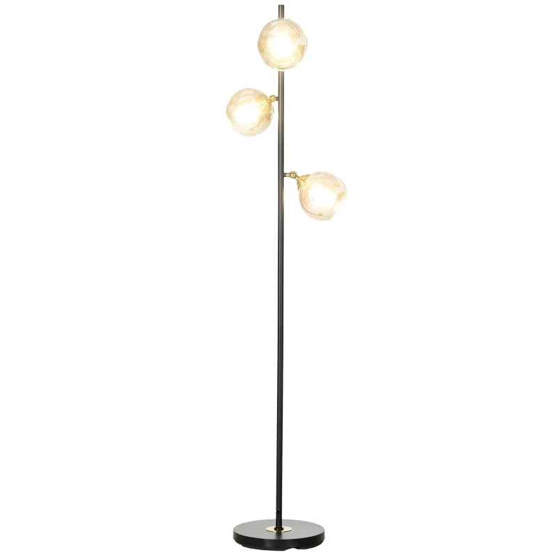 Tree Floor Lamp for Living Room Bedroom with 3 Light Modern Standing Lamp Grey