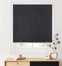 LazBlinds 100 Blackout Roller Shades, No Tools Drill 36''W x 72''H, Black