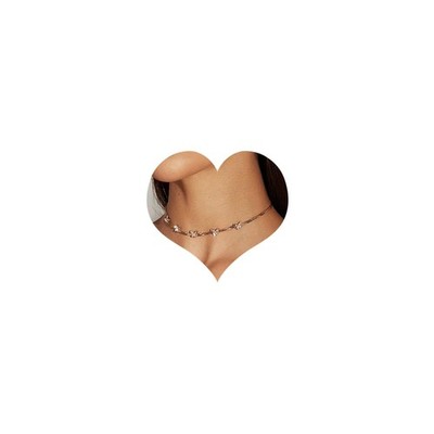 Böhmischer Schmetterling Halsreif Halskette diamantbesetzt Schlangenknochen Kette Collier Ins