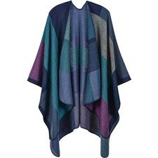 Poncho Women Winter Knit Cape Cardigan Oversized Poncho Scarf Elegant Warm...
