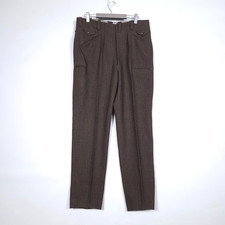 Vintage 80s 70s Wool Tweed Dress Pant Pleated Regular Fit High Rise W36 L32,5