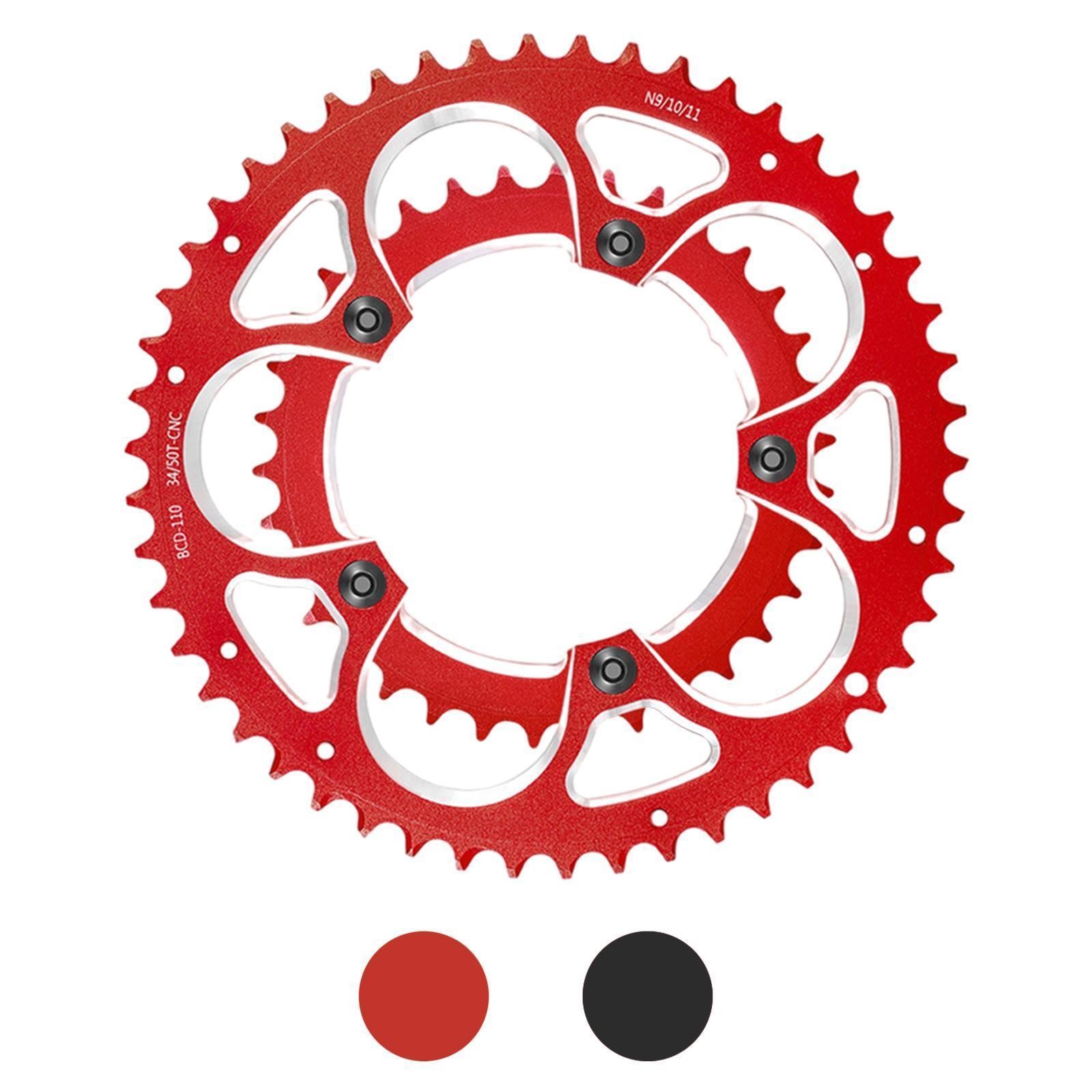 2 Pezzi Road Bike Catena Ruota Dentata Disco Bici Da Corsa BCD 110mm Anello CNC
