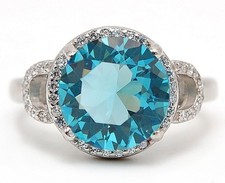 6CT Aquamarine 925 Solid Genuine Sterling Silver Ring Jewelry Sz 8 MB1-7