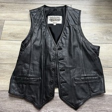 Vintage Open Road For Wilsons Black Leather Mens Vest Size M