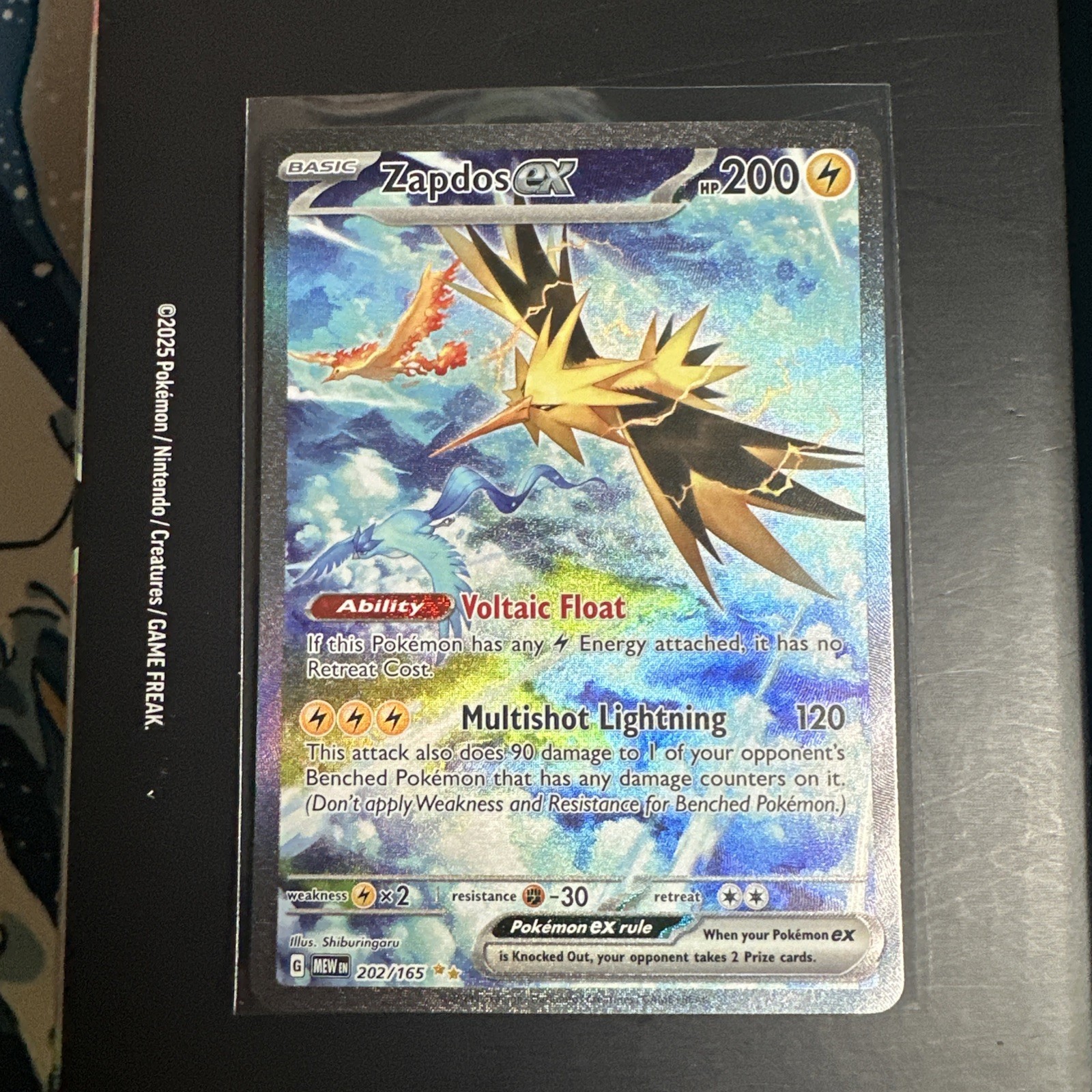 Zapdos ex 202/165 Sv: Scarlet & Violet 151 Holo Pokemon TCG SIR Near Mint