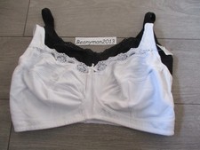 Naturally Close Non-Wired Black & White Sarah Full Cup Bras 38G 2pk Brand New.
