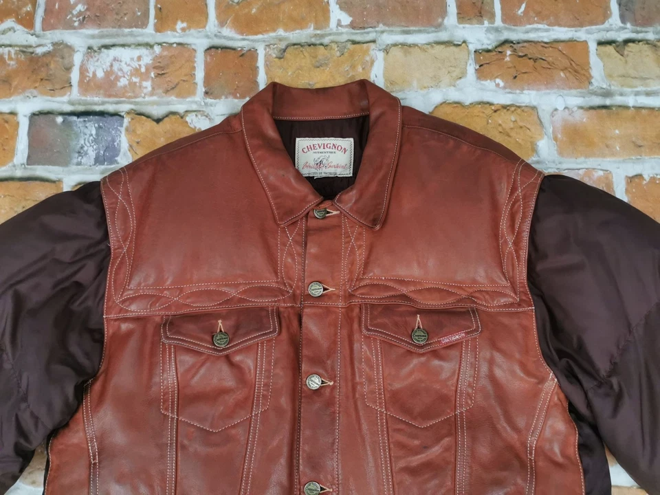 *CHEVIGNON VINTAGE WINTER LEDER DAUNENJACKE*VERITABLE SURTEINT*GR: L*TIP TOP - Bild 2 von 4