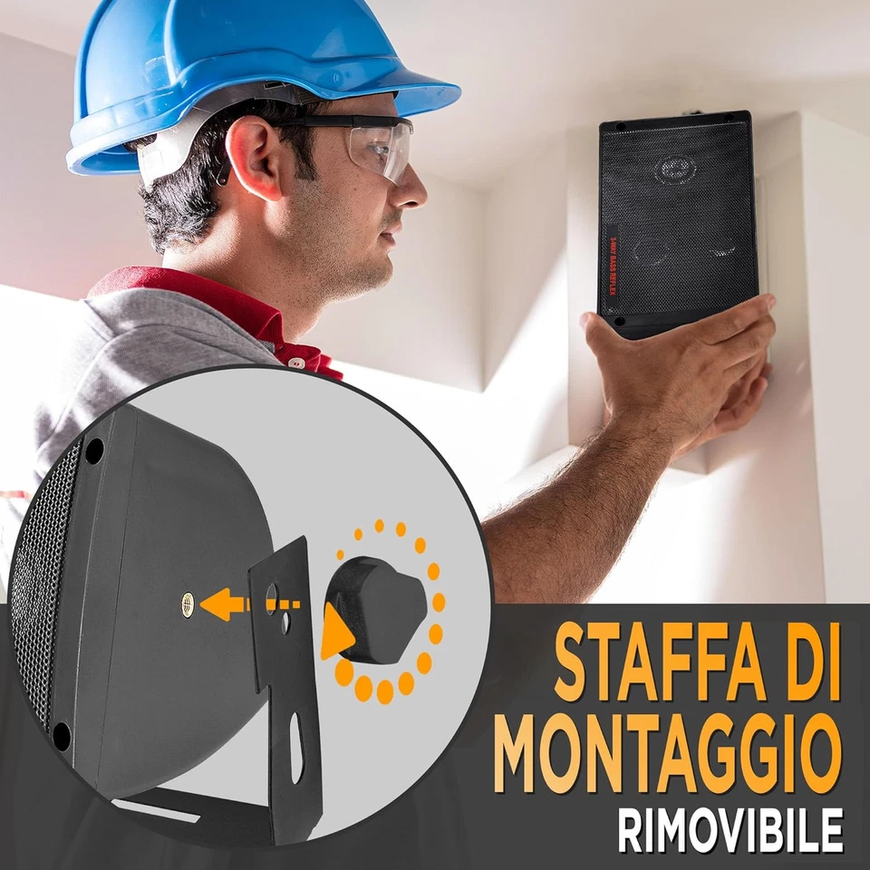 Casse Audio, Speaker 300 Watt, Sistema Altoparlanti 3 Vie Montabile, Diffusori p - Immagine 3 di 4