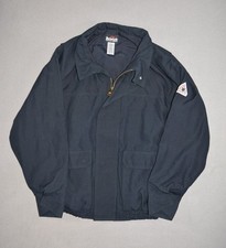 Bulwark Jacket Mens Large Navy Bomber FR Flame Resistant Workwear Unlined