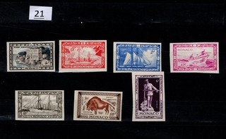 / MONACO MNH IMPERF SHIPS ANIMALS ARCHITECTURE