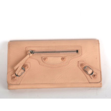 BALENCIAGA Beige Leather Bifold Wallet Authentic Luxury Fashion Accessory