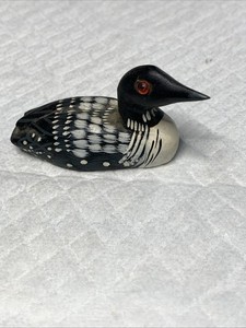 Vtg. Hand Crafted Wood Loon Figurine #8