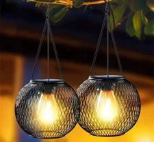 Solar Lantern Outdoor, Solar Lights for Outside Decorative Outdoor Hanging Light