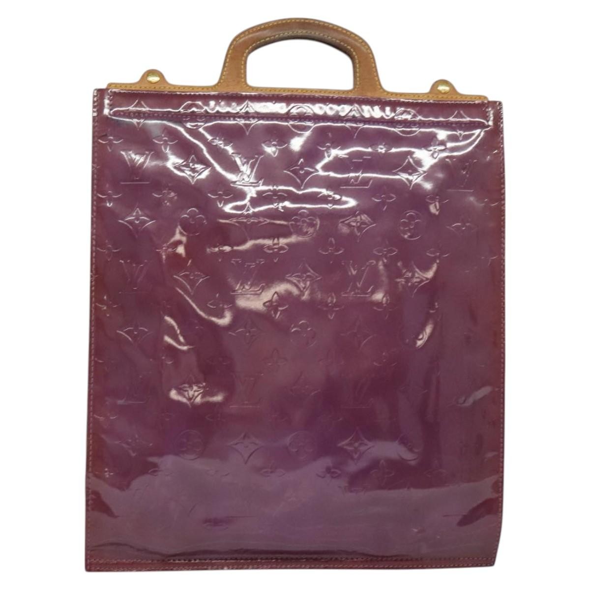 Louis Vuitton Stanton Purple Patent Leather Tote Bag 100% Authentic