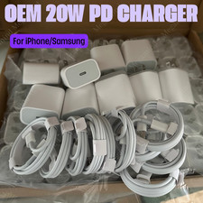 Lot 20W Fast Charger For Apple iPhone 17 16 15 14 13 12 X USB-C Adapter PD Cable